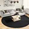 Tapis shaggy PAMPLONA poils longs moderne noir Ø 280 cm 