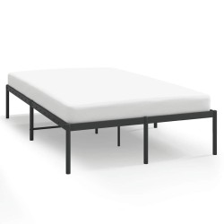 Cadre de lit métal sans matelas noir 135x190 cm 