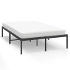 Cadre de lit métal sans matelas noir 135x190 cm 