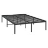 Cadre de lit métal sans matelas noir 135x190 cm 