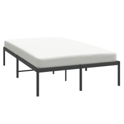 Cadre de lit métal sans matelas noir 135x190 cm 