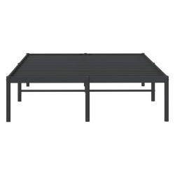 Cadre de lit métal sans matelas noir 135x190 cm 