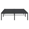 Cadre de lit métal sans matelas noir 135x190 cm 