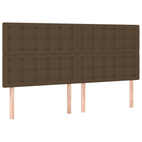 Têtes de lit 4 pcs Marron Foncé 80x5x78/88 cm Tissu 