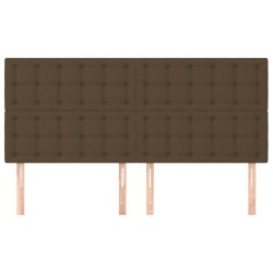 Têtes de lit 4 pcs Marron Foncé 80x5x78/88 cm Tissu 