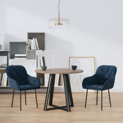 Chaises à manger lot de 2 Bleu Velours 