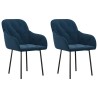 Chaises à manger lot de 2 Bleu Velours 