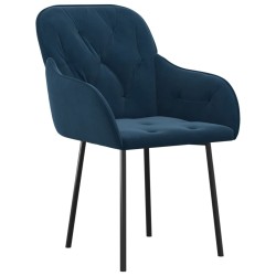 Chaises à manger lot de 2 Bleu Velours 