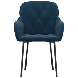 Chaises à manger lot de 2 Bleu Velours 