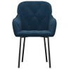 Chaises à manger lot de 2 Bleu Velours 