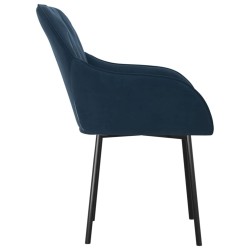 Chaises à manger lot de 2 Bleu Velours 