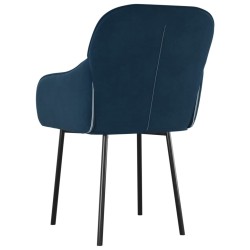 Chaises à manger lot de 2 Bleu Velours 