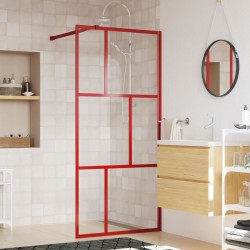 Paroi de douche avec verre ESG transparent rouge 80x195 cm 
