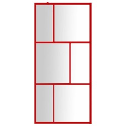 Paroi de douche avec verre ESG transparent rouge 80x195 cm 