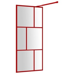Paroi de douche avec verre ESG transparent rouge 80x195 cm 