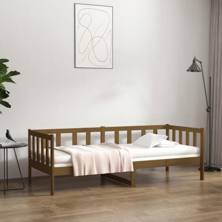 Lit de jour sans matelas marron miel 80x200 cm bois pin massif 