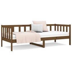 Lit de jour sans matelas marron miel 80x200 cm bois pin massif 