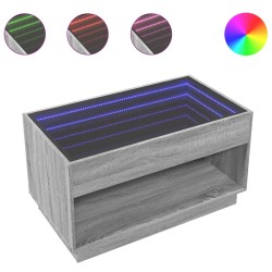 Table basse avec LED infini sonoma gris 90x50x50 cm 