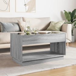 Table basse avec LED infini sonoma gris 90x50x50 cm 