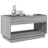 Table basse avec LED infini sonoma gris 90x50x50 cm 