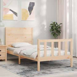 Cadre de lit sans matelas bois de pin massif 