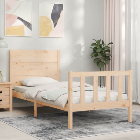 Cadre de lit sans matelas bois de pin massif 