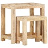 Tables d'appoint peintes à la main 2pcs Bois de Manguier solide 