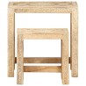 Tables d'appoint peintes à la main 2pcs Bois de Manguier solide 