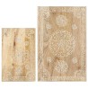Tables d'appoint peintes à la main 2pcs Bois de Manguier solide 