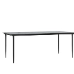 Tables ExtérieuresNoir Métal Grande Solide Table Extérieure 