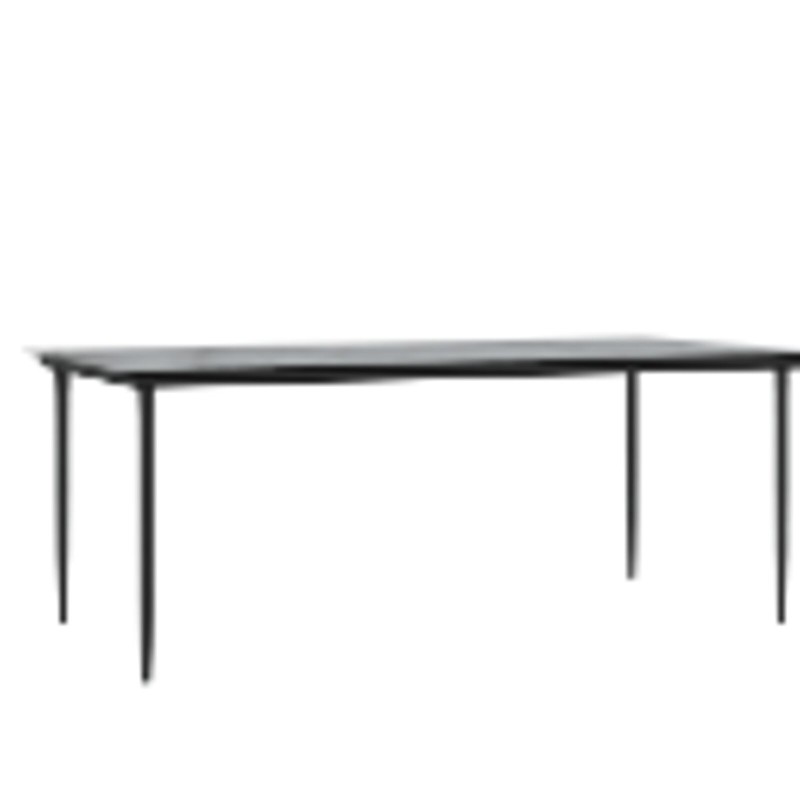 Tables ExtérieuresNoir Métal Grande Solide Table Extérieure 