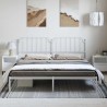 Cadre de lit métal sans matelas et tête de lit blanc 183x213 cm 