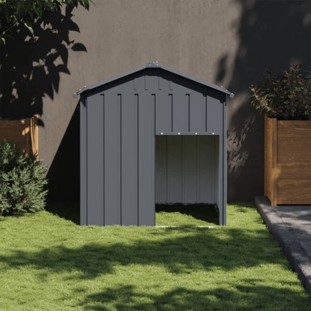 Niche pour chien avec toit anthracite acier galvanisé 