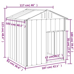 Niche pour chien avec toit anthracite acier galvanisé 