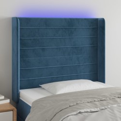Tête de lit à LED Bleu foncé 83x16x118/128 cm Velours 