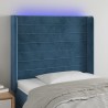 Tête de lit à LED Bleu foncé 83x16x118/128 cm Velours 