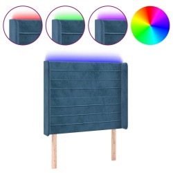 Tête de lit à LED Bleu foncé 83x16x118/128 cm Velours 