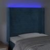 Tête de lit à LED Bleu foncé 83x16x118/128 cm Velours 