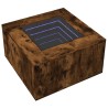 Table basse avec LED chêne fumé 60x60x40 cm bois d'ingénierie 