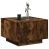 Table basse avec LED chêne fumé 60x60x40 cm bois d'ingénierie 