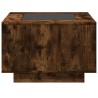 Table basse avec LED chêne fumé 60x60x40 cm bois d'ingénierie 