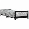 Cadre de lit pour enfants noir 90x190 cm bois de pin massif 