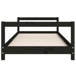 Cadre de lit pour enfants noir 90x190 cm bois de pin massif 