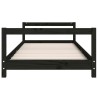 Cadre de lit pour enfants noir 90x190 cm bois de pin massif 