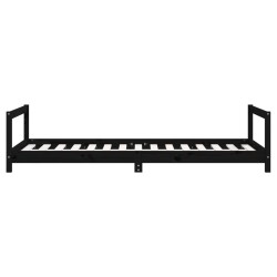 Cadre de lit pour enfants noir 90x190 cm bois de pin massif 