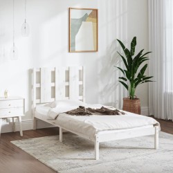 Cadre de lit sans matelas blanc 100x200 cm bois de pin massif 