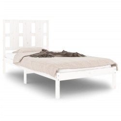 Cadre de lit sans matelas blanc 100x200 cm bois de pin massif 