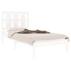 Cadre de lit sans matelas blanc 100x200 cm bois de pin massif 