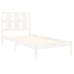 Cadre de lit sans matelas blanc 100x200 cm bois de pin massif 