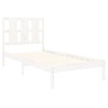 Cadre de lit sans matelas blanc 100x200 cm bois de pin massif 